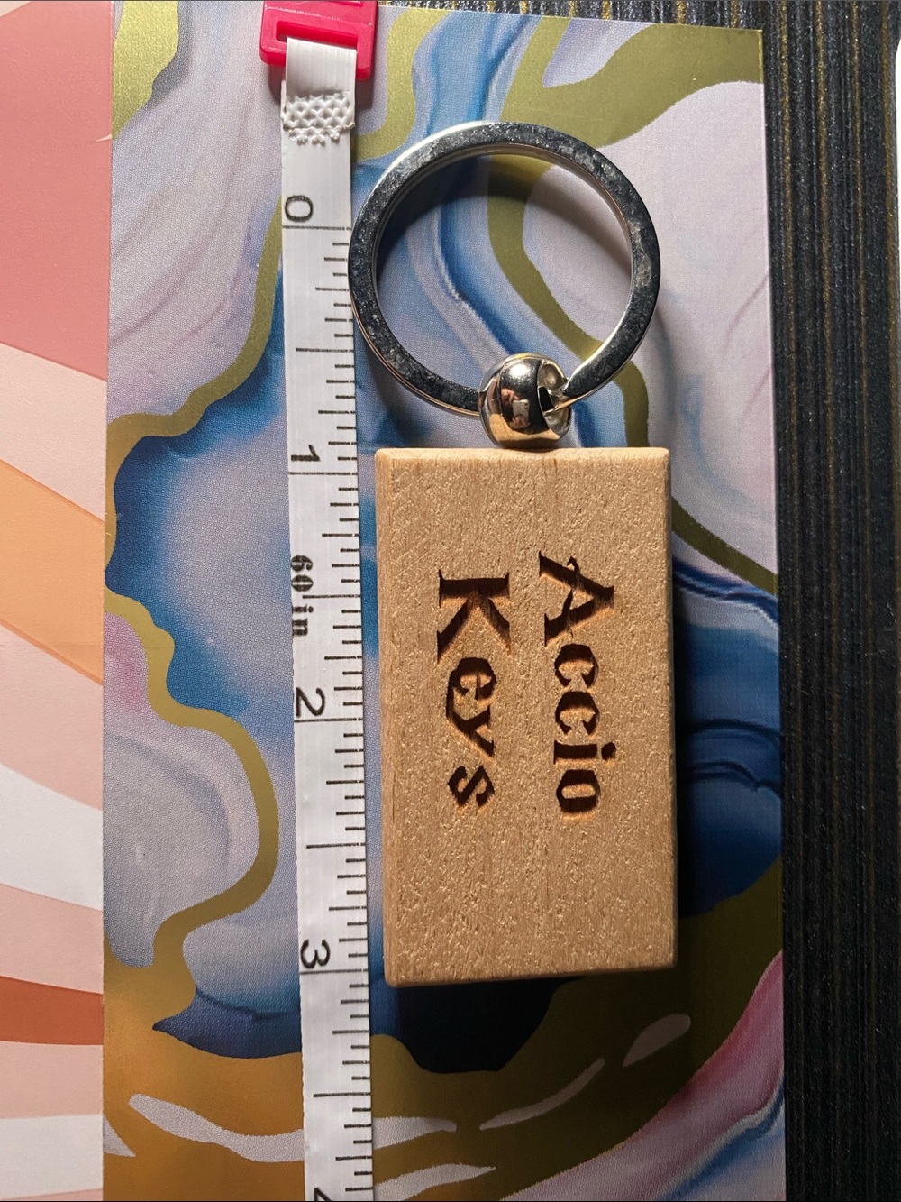 Keys Gold Wooden Keychain - Accent Key Tag
